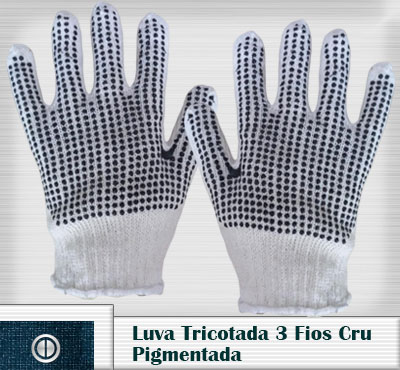 Luva Tricotada 3 Fios Cru Pigmentada